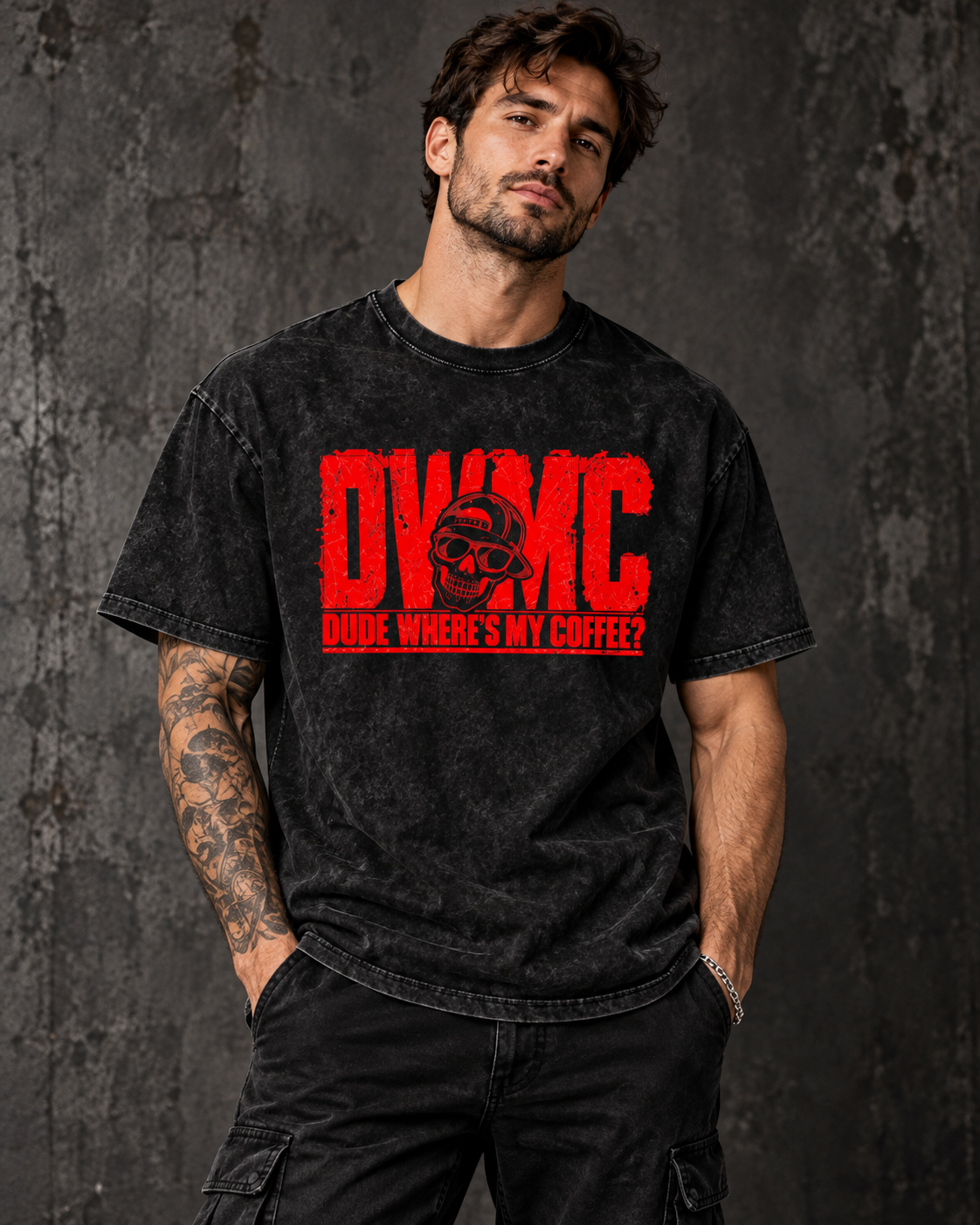 DWMC Most Wanted Oversized Cotton T-Shirt Red Logo